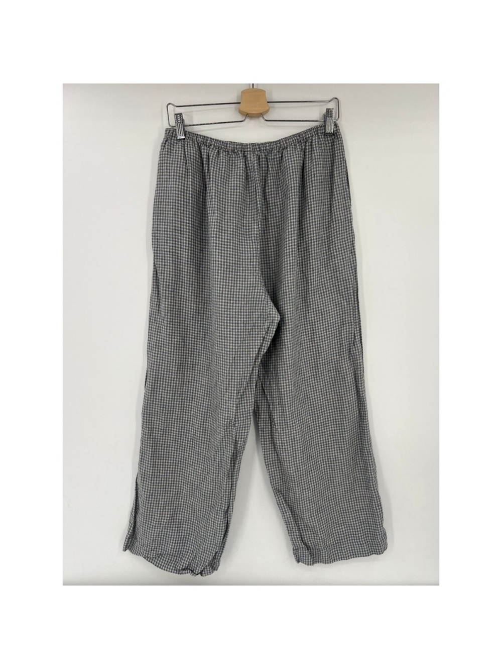 Deiji Studios Linen Ease Trouser in Field Check Large - Picture 13 of 15
